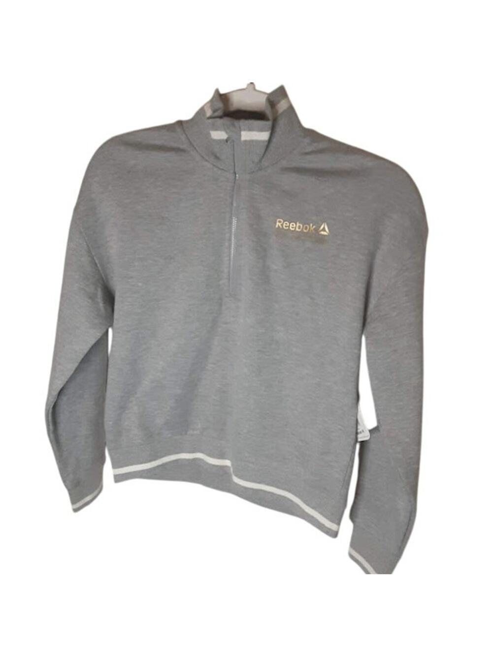 NWT Reebok Kids XXL‎ 18 Grey Heather Fashion Fleece Quarter Zip Pullover